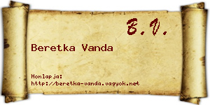 Beretka Vanda névjegykártya